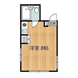 パークアベニューエステイン 2階ワンルームの間取り