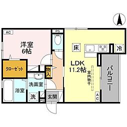 D-room Fiore ”N” 1階1LDKの間取り
