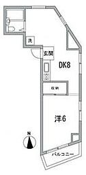 都営新宿線 森下駅 徒歩2分の賃貸マンション 3階1DKの間取り