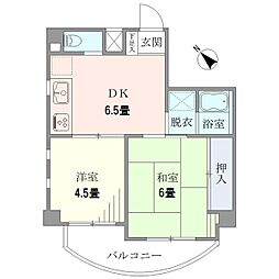 都営浅草線 押上駅 徒歩4分の賃貸マンション 2階2DKの間取り