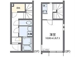 クレイノコーポ新井 1階1Kの間取り
