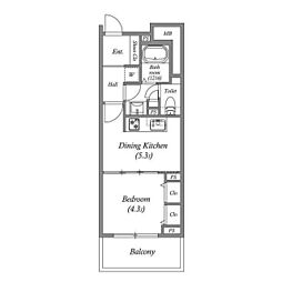 東京メトロ千代田線 代々木公園駅 徒歩11分の賃貸マンション 1階1DKの間取り