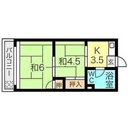 見岳ビル 105 1階2DKの間取り