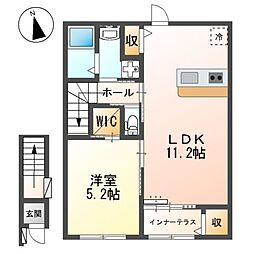 仮)大治町八ツ屋アパート 2階1LDKの間取り