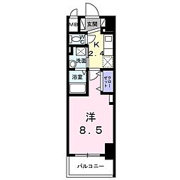 名古屋臨海高速あおなみ線 ささしまライブ駅 徒歩7分の賃貸マンション 12階1Kの間取り