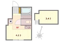 JR鶴見線 弁天橋駅 徒歩7分の賃貸アパート 1階ワンルームの間取り
