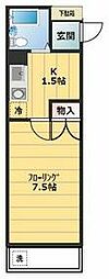 JR東北本線 古河駅 徒歩8分の賃貸マンション 1階1Kの間取り