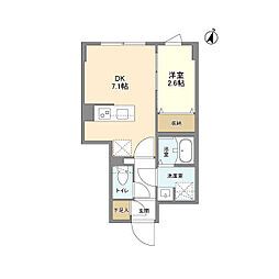 京王井の頭線 駒場東大前駅 徒歩9分の賃貸マンション 3階1DKの間取り