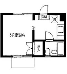京成本線 京成大久保駅 徒歩19分の賃貸アパート 1階1Kの間取り
