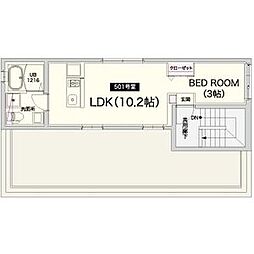 都営三田線 板橋区役所前駅 徒歩11分の賃貸マンション 5階1LDKの間取り