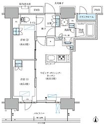 都営新宿線 西大島駅 徒歩4分の賃貸マンション 13階2LDKの間取り