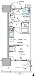 都営新宿線 西大島駅 徒歩4分の賃貸マンション 11階1DKの間取り