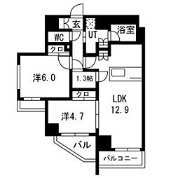 東武東上線 中板橋駅 徒歩5分の賃貸マンション 3階2SLDKの間取り