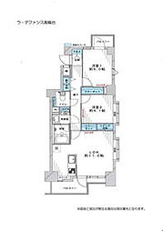 ラ・デファンス高輪台 8階2LDKの間取り