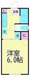 京急空港線 穴守稲荷駅 徒歩6分の賃貸アパート 2階1Kの間取り