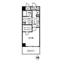 東急東横線 武蔵小杉駅 徒歩7分の賃貸マンション 3階1Kの間取り