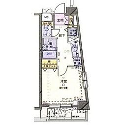 JR京葉線 八丁堀駅 徒歩4分の賃貸マンション 7階1Kの間取り