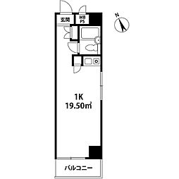 東武東上線 ときわ台駅 徒歩9分の賃貸マンション 9階ワンルームの間取り
