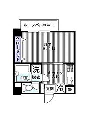 エムメイト綱町 303 3階1Kの間取り