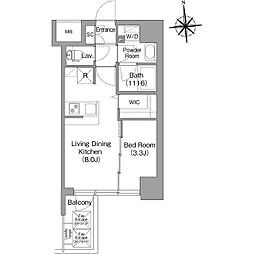 Osaka Metro千日前線 桜川駅 徒歩3分の賃貸マンション 8階1LDKの間取り