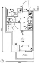 湘南新宿ライン宇須 武蔵小杉駅 徒歩4分の賃貸マンション 7階1Kの間取り