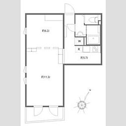 東急大井町線 北千束駅 徒歩3分の賃貸マンション 1階1LDKの間取り