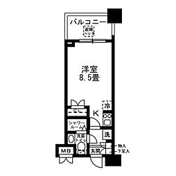 東京メトロ半蔵門線 錦糸町駅 徒歩5分の賃貸マンション 9階ワンルームの間取り