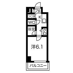 JR埼京線 浮間舟渡駅 徒歩6分の賃貸マンション 2階1Kの間取り