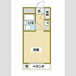 東武東上線 東武練馬駅 徒歩10分の賃貸マンション 2階ワンルームの間取り
