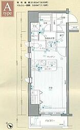 横浜市営地下鉄ブルーライン 伊勢佐木長者町駅 徒歩1分の賃貸マンション 11階ワンルームの間取り
