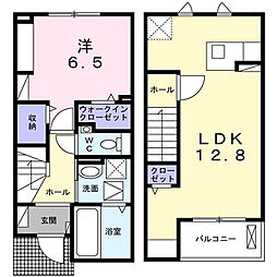 ラ　ペ　フランII 1階1LDKの間取り