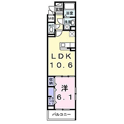 京阪本線 西三荘駅 徒歩22分の賃貸アパート 2階1LDKの間取り