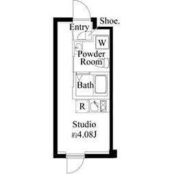 東京メトロ千代田線 代々木上原駅 徒歩3分の賃貸マンション 2階ワンルームの間取り