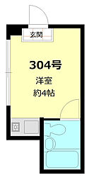 東京メトロ日比谷線 仲御徒町駅 徒歩4分の賃貸マンション 3階ワンルームの間取り
