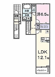 東武東上線 若葉駅 バス18分 南戸守下車 徒歩1分の賃貸アパート 2階1LDKの間取り