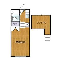 西武多摩川線 白糸台駅 徒歩4分の賃貸アパート 1階1Kの間取り