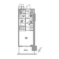 東京メトロ南北線 白金高輪駅 徒歩1分の賃貸マンション 4階1Kの間取り
