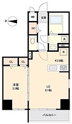都営新宿線 森下駅 徒歩6分の賃貸マンション 4階1LDKの間取り