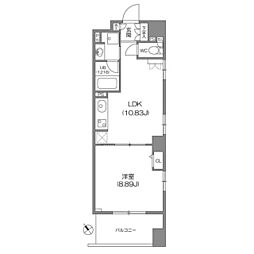 JR京葉線 八丁堀駅 徒歩5分の賃貸マンション 2階1LDKの間取り