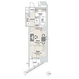 都営大江戸線 西新宿五丁目駅 徒歩7分の賃貸マンション 5階2Kの間取り