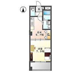 名古屋市営鶴舞線 鶴舞駅 徒歩7分の賃貸マンション 9階1DKの間取り