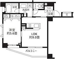東京メトロ千代田線 代々木公園駅 徒歩4分の賃貸マンション 5階1LDKの間取り