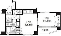 東京メトロ千代田線 代々木公園駅 徒歩4分の賃貸マンション 3階1LDKの間取り