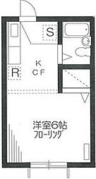 東急目黒線 西小山駅 徒歩12分の賃貸アパート 3階1Kの間取り