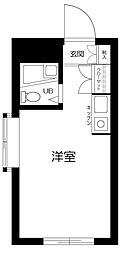 JR中央線 西荻窪駅 徒歩5分の賃貸マンション 2階ワンルームの間取り