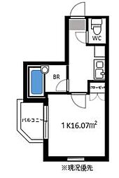 カンパネーラ小田急相模原II 101 1階1Kの間取り