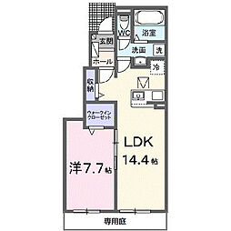 ノース・Ｒ 1階1LDKの間取り