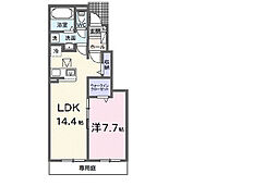 ノース・Ｒ 1階1LDKの間取り