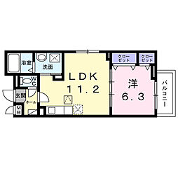 東京メトロ東西線 葛西駅 徒歩12分の賃貸アパート 1階1LDKの間取り