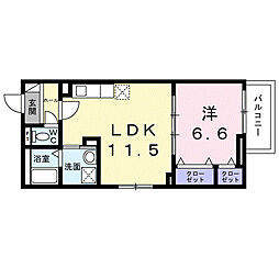 東京メトロ東西線 葛西駅 徒歩12分の賃貸アパート 2階1LDKの間取り